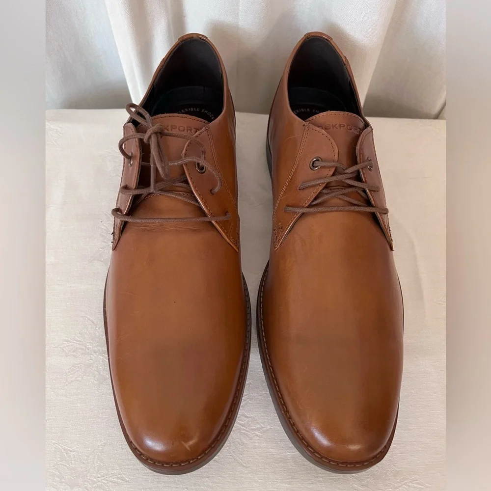 Rockport New Men's Tan Leather Purpose Boucher Oxfords